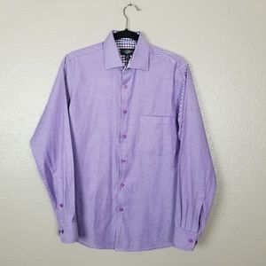 Parllieni Purple Button Front Dress Shirt 14.5